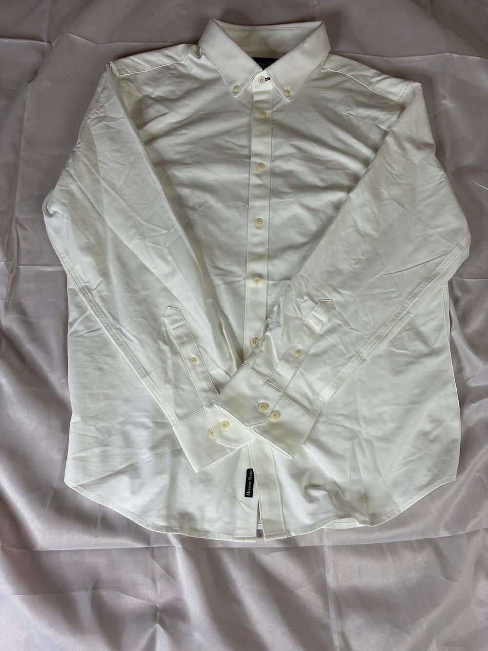 Mizzen+Main Trim Fit Button Down Shirt Mens XL White Long Sleeve Stretch Vietnam